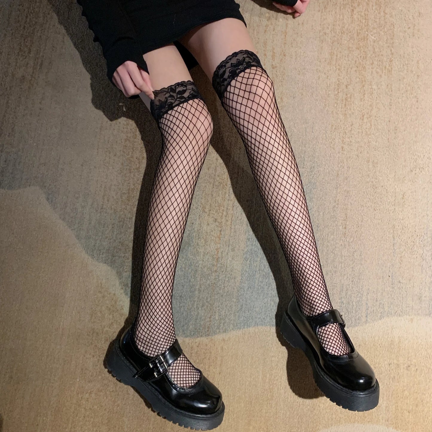 Lace Thigh High Fishnet Stockings