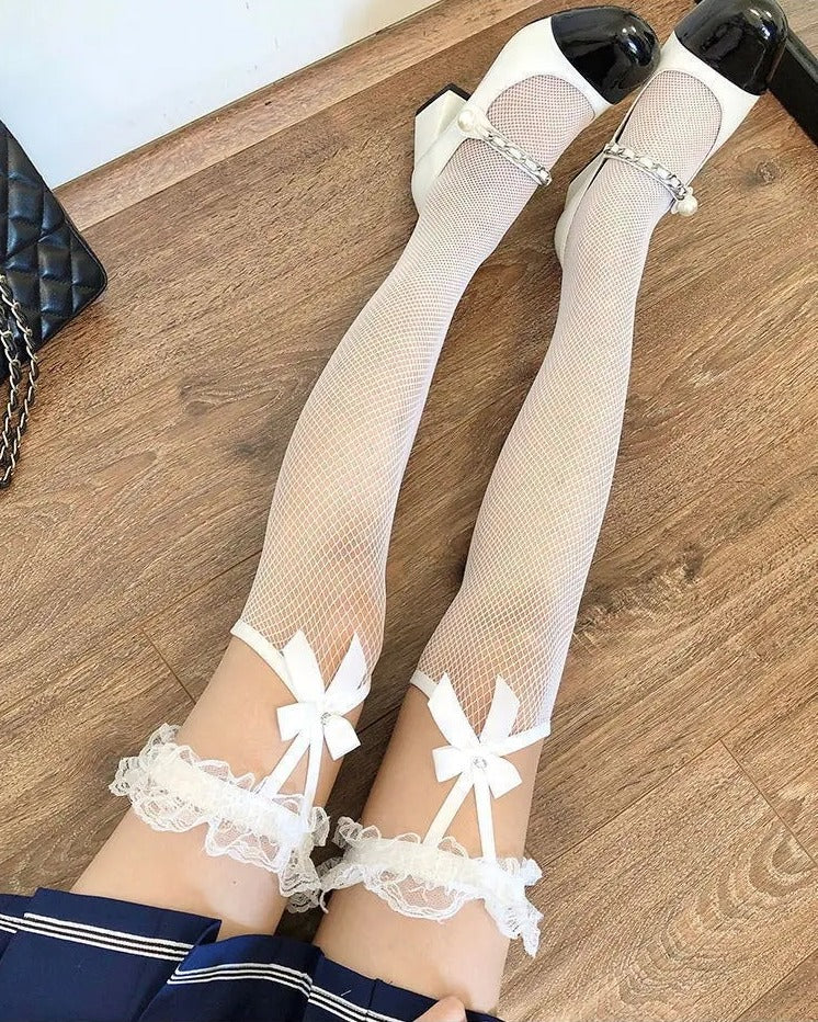 Lace Ring Thigh High Stockings