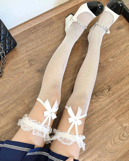 Lace Ring Thigh High Stockings